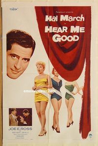 t344 HEAR ME GOOD one-sheet movie poster '57 Hal March, Joe E. Ross