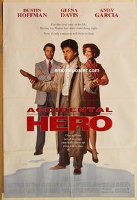t351 HERO int'l DS one-sheet movie poster '92 Dustin Hoffman, Geena Davis