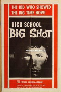 t353 HIGH SCHOOL BIG SHOT one-sheet movie poster '59 Roger Corman