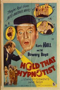 t355 HOLD THAT HYPNOTIST one-sheet movie poster '57 Huntz Hall, Bowery Boys