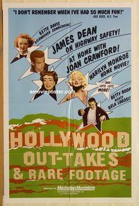 t356 HOLLYWOOD OUT-TAKES one-sheet movie poster '84 Dean, Marilyn Monroe