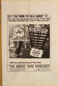t361 HOUSE THAT VANISHED one-sheet movie poster '73 AIP, Andrea Allan