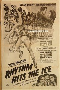 t367 ICE CAPADES REVUE one-sheet movie poster R49 Rhythm Hits the Ice!