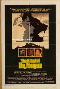 t377 ISLAND OF DR MOREAU one-sheet movie poster '77 Burt Lancaster
