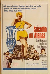 t378 IT HAPPENED IN ATHENS Spanish one-sheet movie poster '62 Mansfield