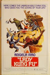 t392 LADY KUNG FU one-sheet movie poster '73 martial arts, Angela Mao
