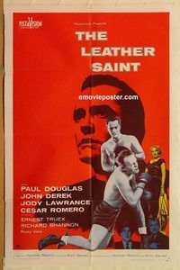 t394 LEATHER SAINT one-sheet movie poster '56 boxing John Derek!
