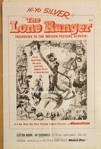 t402 LONE RANGER military one-sheet movie poster R60s Moore, Silverheels