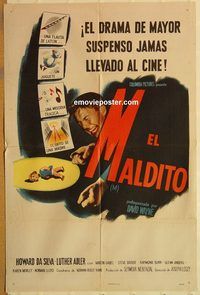 t410 M Spanish one-sheet movie poster '51 film noir, David Wayne