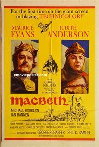 t411 MACBETH one-sheet movie poster '64 Maurice Evans, Shakespeare