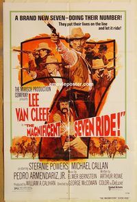 t414 MAGNIFICENT SEVEN RIDE int'l one-sheet movie poster '72 Lee Van Cleef