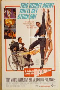 t418 MAN CALLED DAGGER one-sheet movie poster '67 Terry Moore