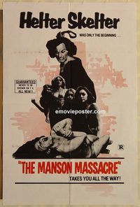 t423 MANSON MASSACRE one-sheet movie poster '76 cult horror thriller!