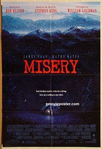 t432 MISERY one-sheet movie poster '90 Rob Reiner, Stephen King, Caan
