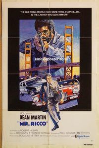 t437 MR RICCO one-sheet movie poster '74 Dean Martin, Cindy Williams