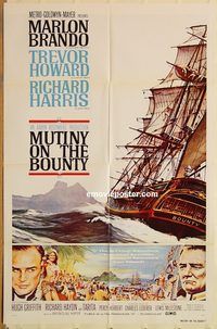 t442 MUTINY ON THE BOUNTY style B one-sheet movie poster '62 Brando