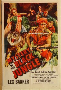 t443 MYSTERY OF THE BLACK JUNGLE one-sheet movie poster '55 Lex Barker