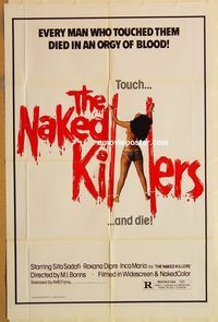 t444 NAKED KILLERS one-sheet movie poster '79 orgy of blood!