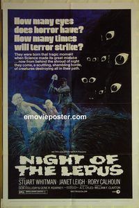 t449 NIGHT OF THE LEPUS one-sheet movie poster '72 DeForest Kelley