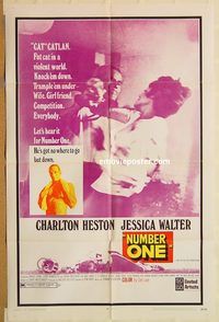 t454 NUMBER ONE one-sheet movie poster '69 football, Charlton Heston