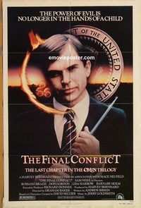 t458 OMEN 3 - THE FINAL CONFLICT one-sheet movie poster '81 Sam Neill