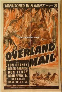 t460 OVERLAND MAIL Chapter 8 one-sheet movie poster '42 Lon Chaney serial