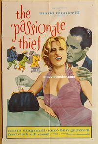 t466 PASSIONATE THIEF one-sheet movie poster '60 Anna Magnani, Ben Gazzara