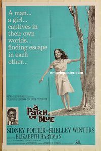 t467 PATCH OF BLUE one-sheet movie poster '66 Sidney Poitier, Winters