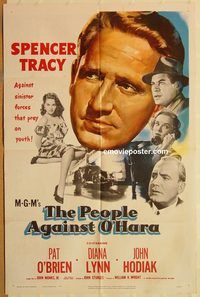 t468 PEOPLE AGAINST O'HARA one-sheet movie poster '51 Spencer Tracy
