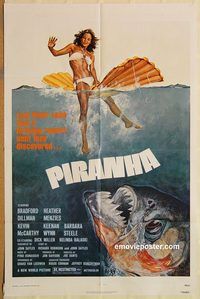t474 PIRANHA one-sheet movie poster '78 Joe Dante, Roger Corman