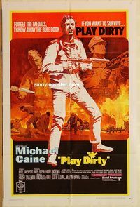t476 PLAY DIRTY one-sheet movie poster '69 Michael Caine, Davenport