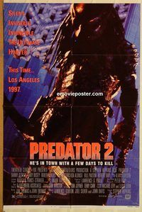 t479 PREDATOR 2 one-sheet movie poster '90 Danny Glover, Gary Busey