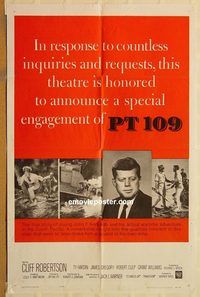 t483 PT 109 one-sheet movie poster R63 Cliff Robertson as J.F.K