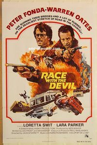 t484 RACE WITH THE DEVIL int'l one-sheet movie poster '75 Fonda, Oates