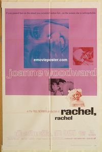 t485 RACHEL RACHEL one-sheet movie poster '68 Joanne Woodward, Paul Newman