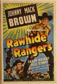 t489 RAWHIDE RANGERS one-sheet movie poster '41 Johnny Mack Brown, Knight