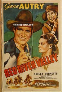 t492 RED RIVER VALLEY one-sheet movie poster R44 Gene Autry, Burnette