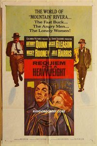 t495 REQUIEM FOR A HEAVYWEIGHT one-sheet movie poster '62 Quinn, boxing!