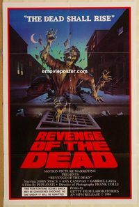 t496 REVENGE OF THE DEAD one-sheet movie poster '84 Pupi Avati, zombies!