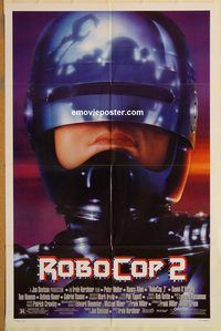 t502 ROBOCOP 2 DS one-sheet movie poster '90 Peter Weller, cyborg policeman!