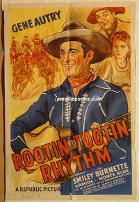 t506 ROOTIN' TOOTIN' RHYTHM one-sheet movie poster R40s Gene Autry