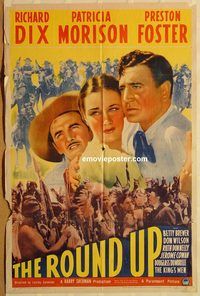 t508 ROUNDUP one-sheet movie poster '41 Richard Dix, Preston Foster