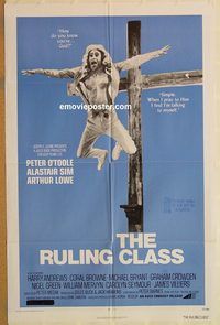 t509 RULING CLASS one-sheet movie poster '72 Peter O'Toole on the cross!