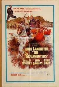 t516 SCALPHUNTERS one-sheet movie poster '68 Burt Lancaster, Pollack