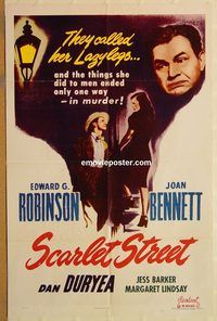 t518 SCARLET STREET one-sheet movie poster R53 Fritz Lang, Ed G. Robinson