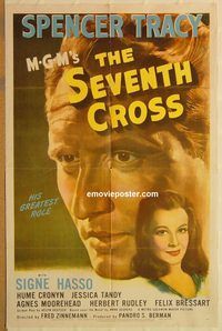 t524 SEVENTH CROSS one-sheet movie poster '44 Spencer Tracy, Hasso