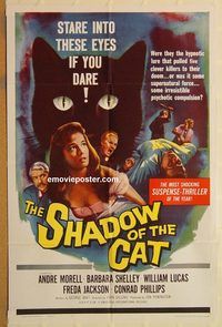 t525 SHADOW OF THE CAT one-sheet movie poster '61 Barbara Shelley