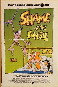 t527 SHAME OF THE JUNGLE one-sheet movie poster '75 X-rated Tarzan!