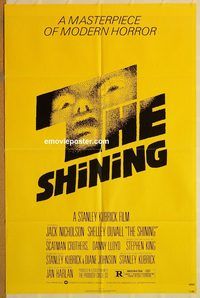 t530 SHINING one-sheet movie poster '80 Jack Nicholson, Stanley Kubrick