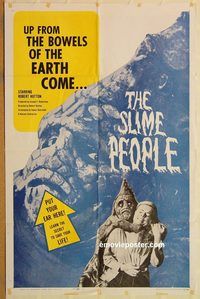 t540 SLIME PEOPLE one-sheet movie poster '63 Robert Hutton, wacky image!